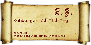 Rehberger Zétény névjegykártya